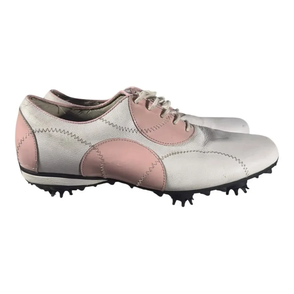 FootJoy LoPro Collection Women's Leather Golf Shoes White Pink Size 10M - Picture 2 of 9
